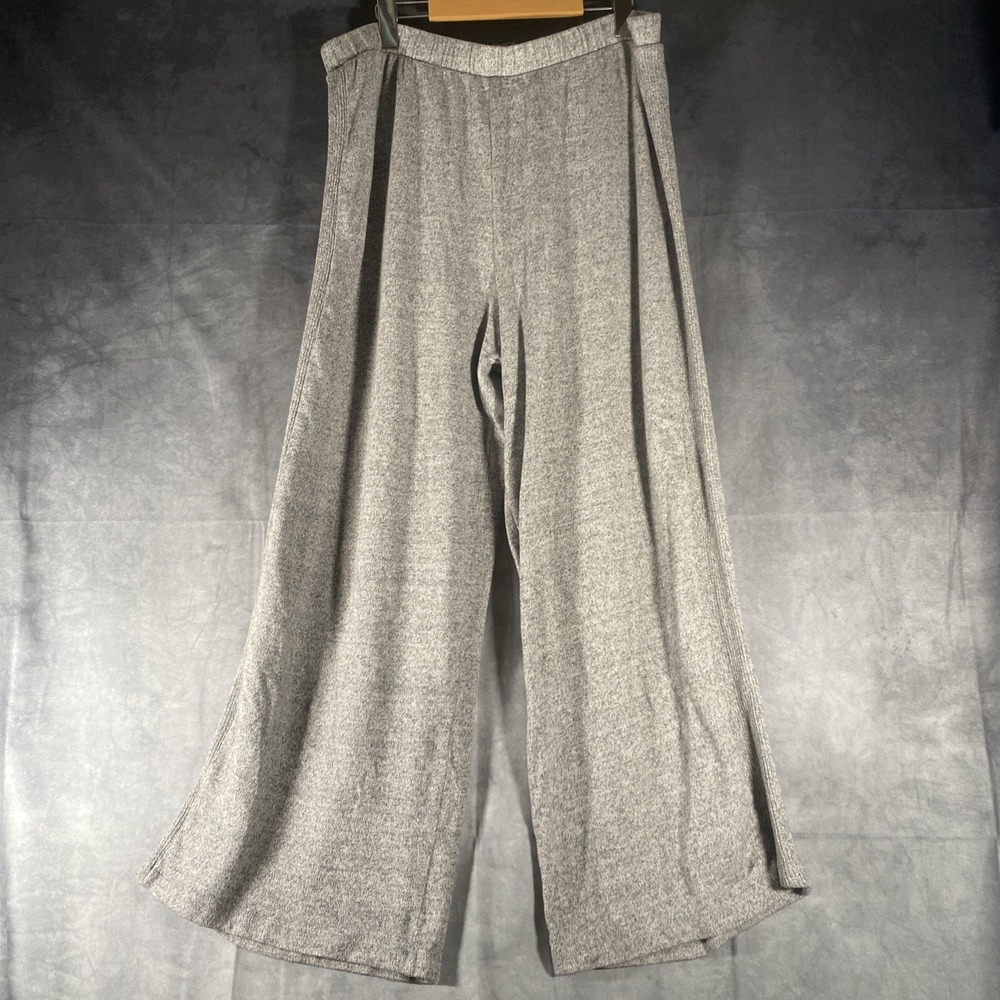 Banana Republic Wide-Leg Knit Pants in Heather Gray